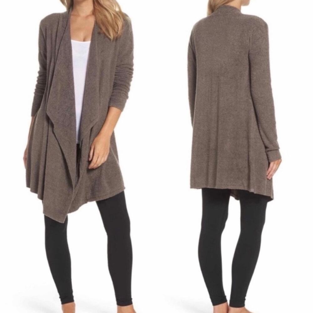 Barefoot Dreams Bamboo Chic Lite Knit Open Front Waterfall Cardigan Size S/M